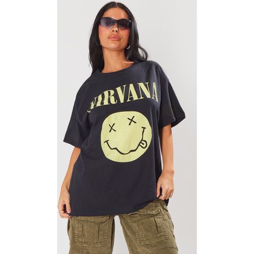 T-shirt oversize délavé imprimé Nirvana - PrettyLittleThing - Modalova