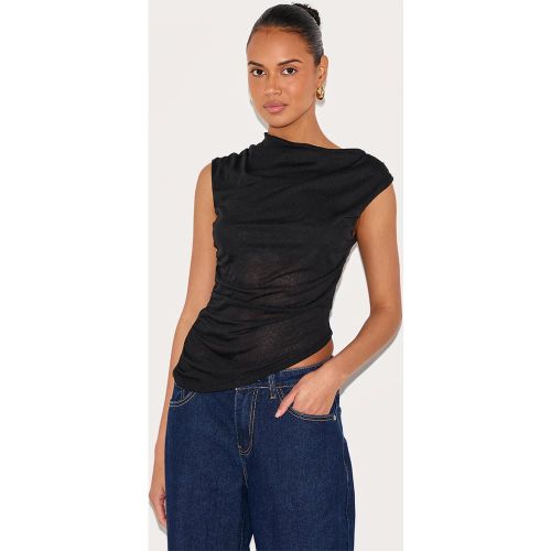 Top long en mesh dévoré à ourlet asymétrique - PrettyLittleThing - Modalova