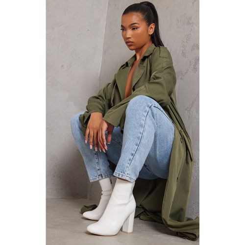 Bottines en similicuir blanc, Blanc - PrettyLittleThing - Modalova
