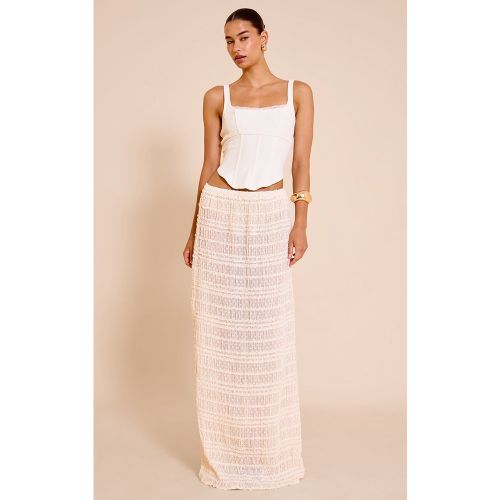Jupe mi-longue texturée en mousseline de soie - PrettyLittleThing - Modalova
