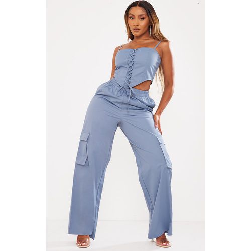 Shape Pantalon cargo large en maille sergée à taille élastique - PrettyLittleThing - Modalova