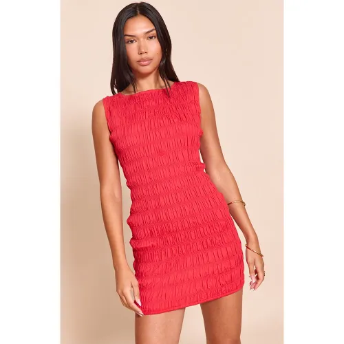 Robe moulante froncée à col bateau - PrettyLittleThing - Modalova