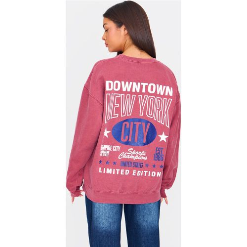 Sweat imprimé "New York Downtown" au dos - PrettyLittleThing - Modalova