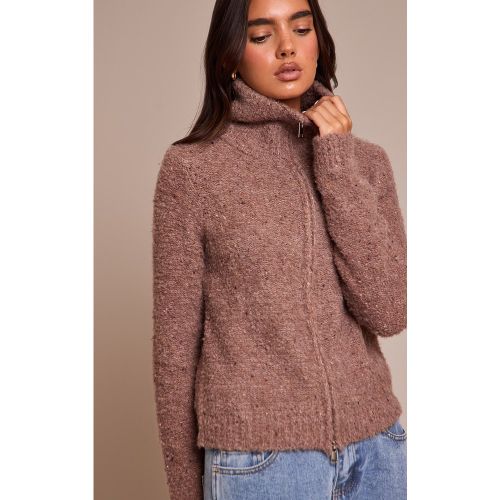 Cardigan à zip | Taille Large - PrettyLittleThing - Modalova