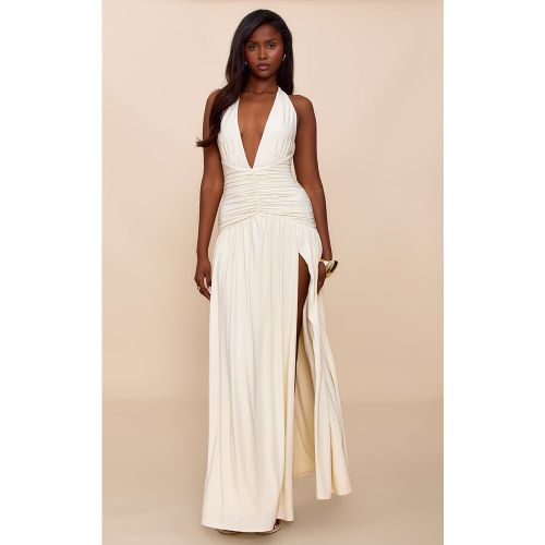 Robe longue moulante doublée à détails froncés - PrettyLittleThing - Modalova