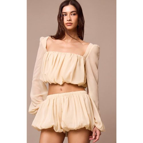 Blouse en mousseline de soie froncée - PrettyLittleThing - Modalova