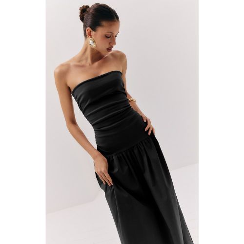 Robe bustier longue tissée stretch froncée | Taille 38 - PrettyLittleThing - Modalova