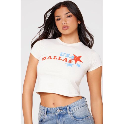 T-shirt ajusté imprimé "Dallas" et étoiles - PrettyLittleThing - Modalova