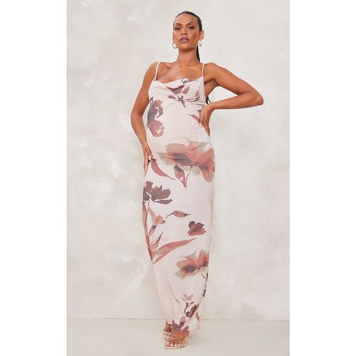 Maternité Robe de grossesse longue fleurie à col bénitier - PrettyLittleThing - Modalova