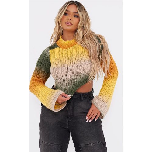 Shape Pull en maille tricot orange brûlé rayé à col haut | Taille 38 - PrettyLittleThing - Modalova