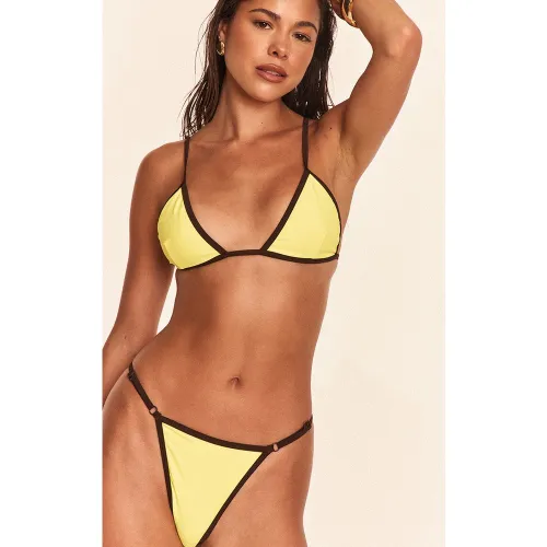 Bas de bikini tanga à ficelles contrastées - PrettyLittleThing - Modalova