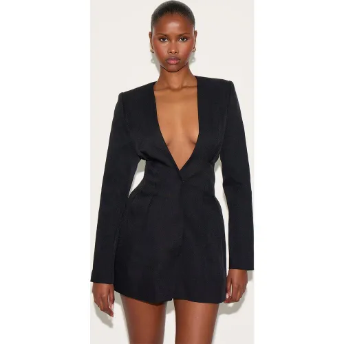 Robe blazer droite tissée plissée - PrettyLittleThing - Modalova