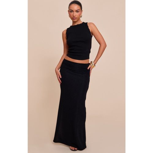 Jupe longue en jersey texturé à taille mi-haute - PrettyLittleThing - Modalova