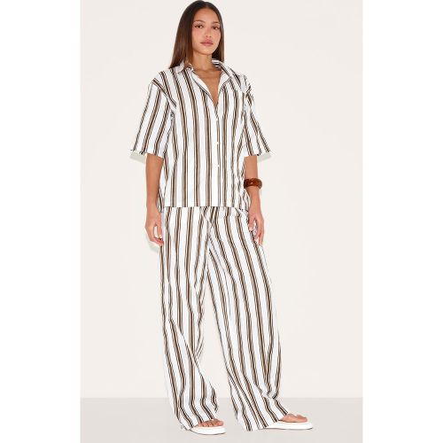 Tall Pantalon large en effet lin à rayures - PrettyLittleThing - Modalova