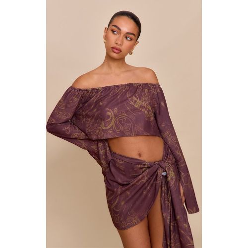 Top court tissé imprimé cachemire à épaules dénudées - PrettyLittleThing - Modalova