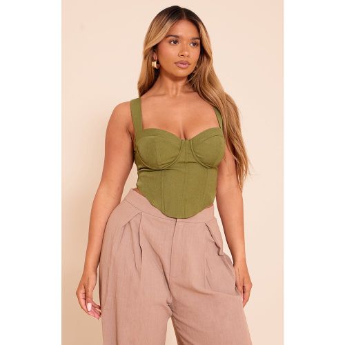 Shape Crop top tissé à détail corset - PrettyLittleThing - Modalova