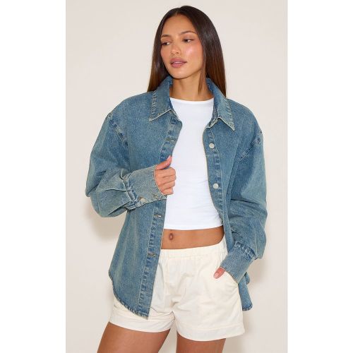 Tall Chemise en jean vintage à manches ballon et ourlet incurvé | Taille 38 - PrettyLittleThing - Modalova