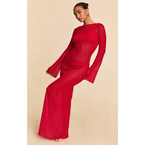 Robe de plage longue en maille filigrane à dos nu - PrettyLittleThing - Modalova