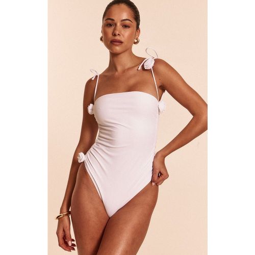 Maillot de bain froncé à empiècements fleurs - PrettyLittleThing - Modalova