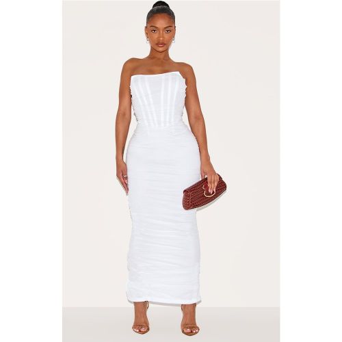Shape Robe bustier longue en mesh blanche à corset | Taille 44 - PrettyLittleThing - Modalova