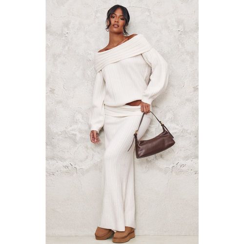 Tall Jupe longue en maille tricot repliée | Taille Large - PrettyLittleThing - Modalova