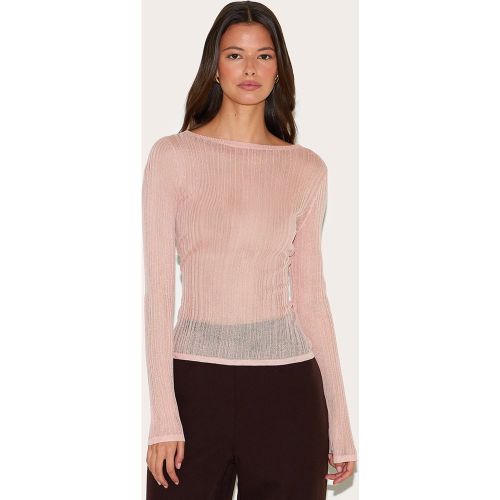 Top en maille tricot transparente à col bateau et manches longues - PrettyLittleThing - Modalova