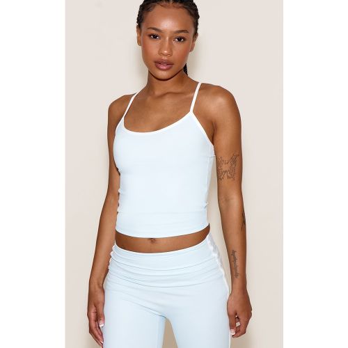 Petite Blue Sculpt Détail Contrasté à Bretelles Gym Top - PrettyLittleThing - Modalova