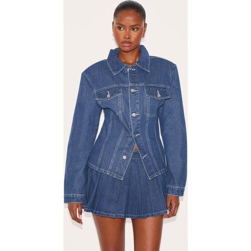 Veste style utilitaire en jean à épaulettes et taille cintrée - PrettyLittleThing - Modalova