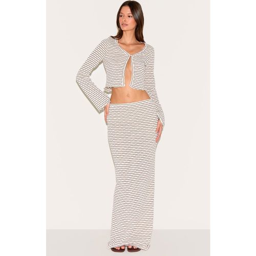 Jupe longue texturée à rayures et taille mi-haute - PrettyLittleThing - Modalova