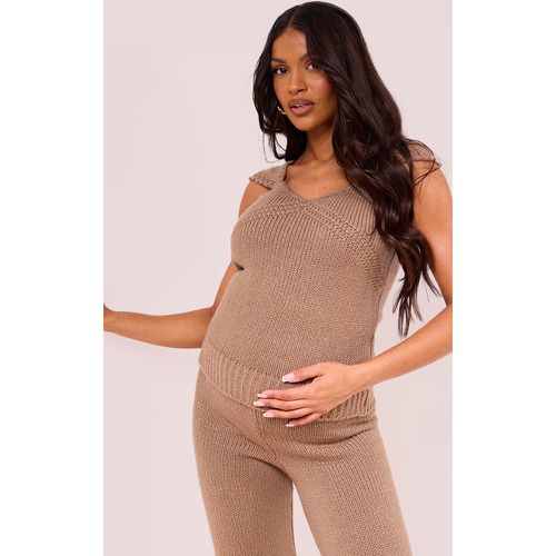 Maternité Top de grossesse en maille tricot à manches courtes - PrettyLittleThing - Modalova