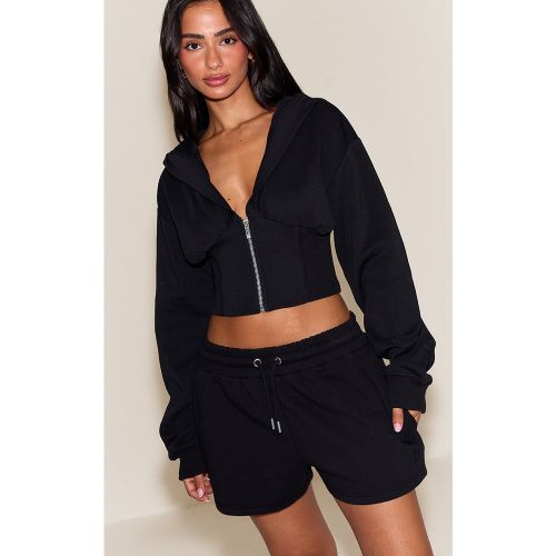 Petite Hoodie tissé à logo brodé et taille cintrée - PrettyLittleThing - Modalova