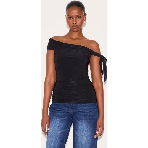 Top long moulant doublé à col bardot et épaule nouée - PrettyLittleThing - Modalova
