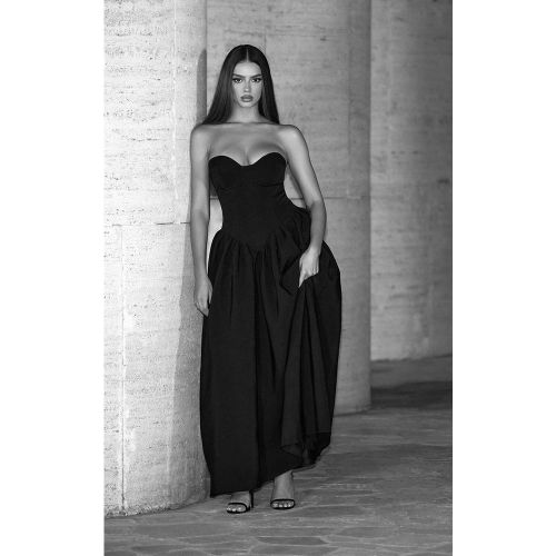 Robe mi-longue deluxe à armatures et détail corset | Taille 38 - PrettyLittleThing - Modalova