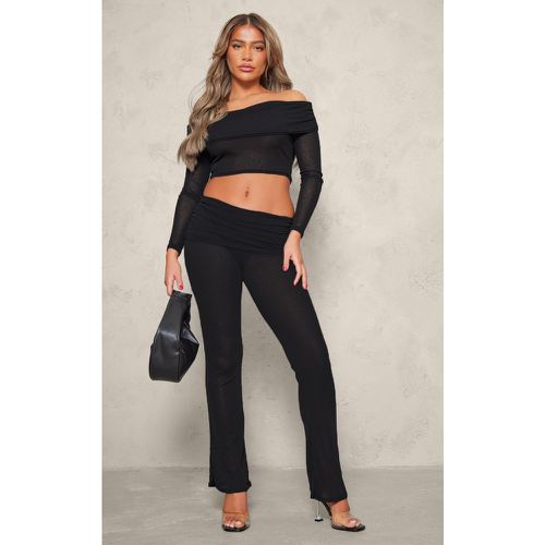 Pantalon flare à taille repliée froncée - PrettyLittleThing - Modalova