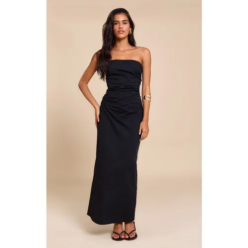 Robe bustier longue droite froncée à rayures - PrettyLittleThing - Modalova