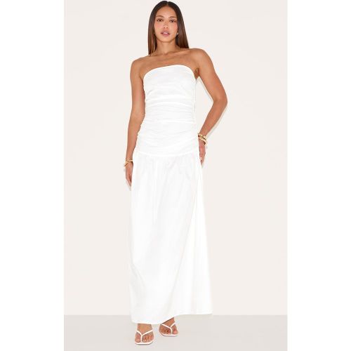 Tall Robe bustier fluide blanche froncée - PrettyLittleThing - Modalova