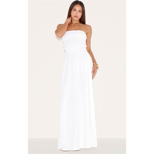 Tall Robe bustier longue blanche à détail froncé - PrettyLittleThing - Modalova