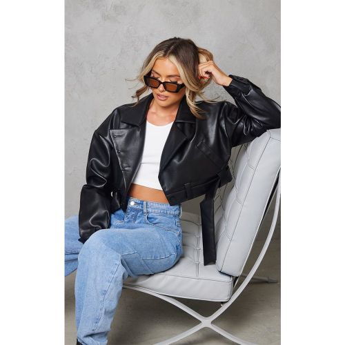 Veste courte style perfecto oversize à ourlet ceinturé - PrettyLittleThing - Modalova
