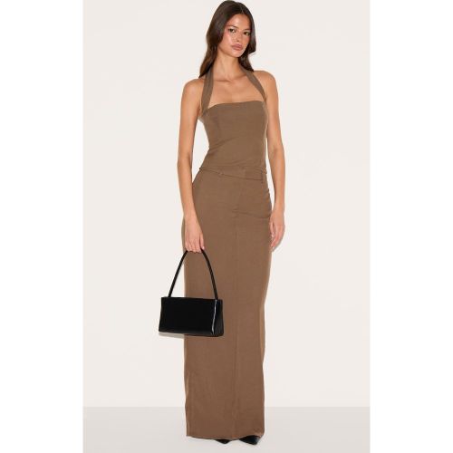 Jupe de tailleur longue tissée à poches - PrettyLittleThing - Modalova
