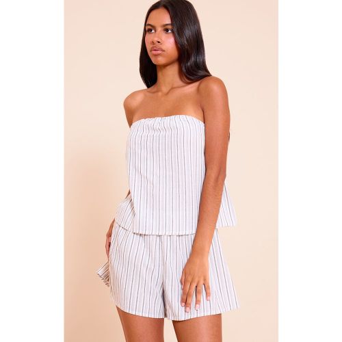 Petite Top bustier fluide à rayures - PrettyLittleThing - Modalova