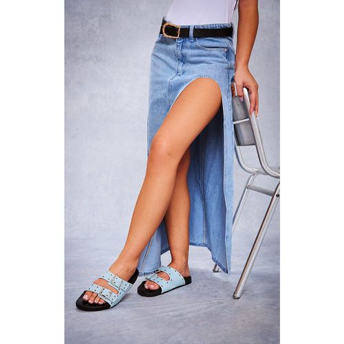 Sandales en jean cloutées à boucle - PrettyLittleThing - Modalova
