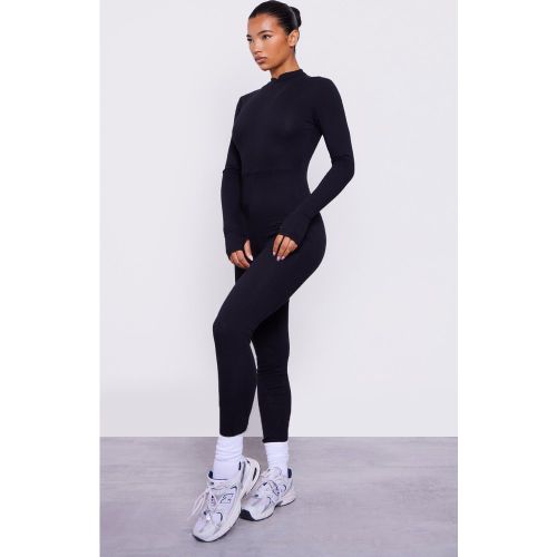 Combinaison moulante en coton à zip frontal - PrettyLittleThing - Modalova