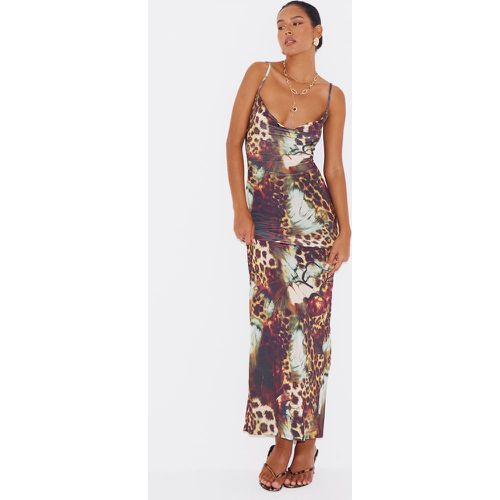 Robe longue moulante imprimé abstrait - PrettyLittleThing - Modalova