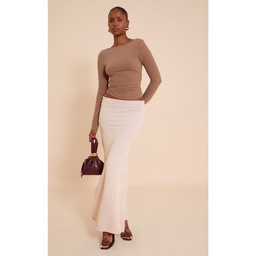 Jupe longue en jersey texturé noir - PrettyLittleThing - Modalova