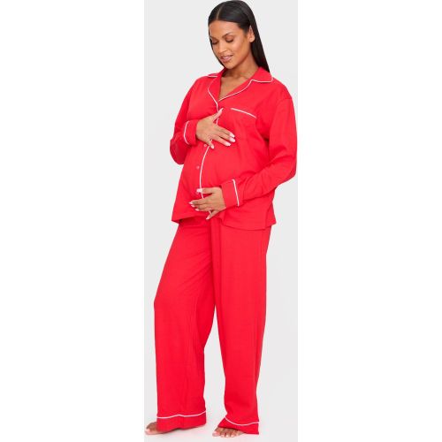 Maternité Ensemble de pyjama de grossesse long en jersey à lisérés contrastants - PrettyLittleThing - Modalova