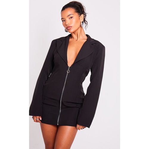 Robe blazer tissée à zip et détail corset - PrettyLittleThing - Modalova
