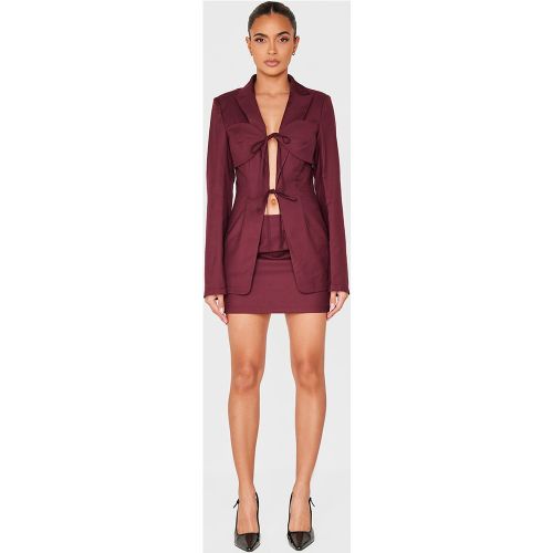 Micro jupe de tailleur tissée à taille basse et détail poches - PrettyLittleThing - Modalova