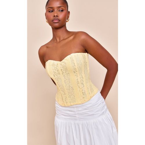 Top corset bustier en dentelle à lisérés structurants - PrettyLittleThing - Modalova