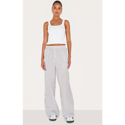 Pantalon en effet lin finement rayé à taille élastifiée - PrettyLittleThing - Modalova