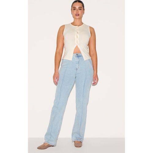 Shape Jean stretch à pinces et taille haute ajustable dans le dos | Taille 36 - PrettyLittleThing - Modalova